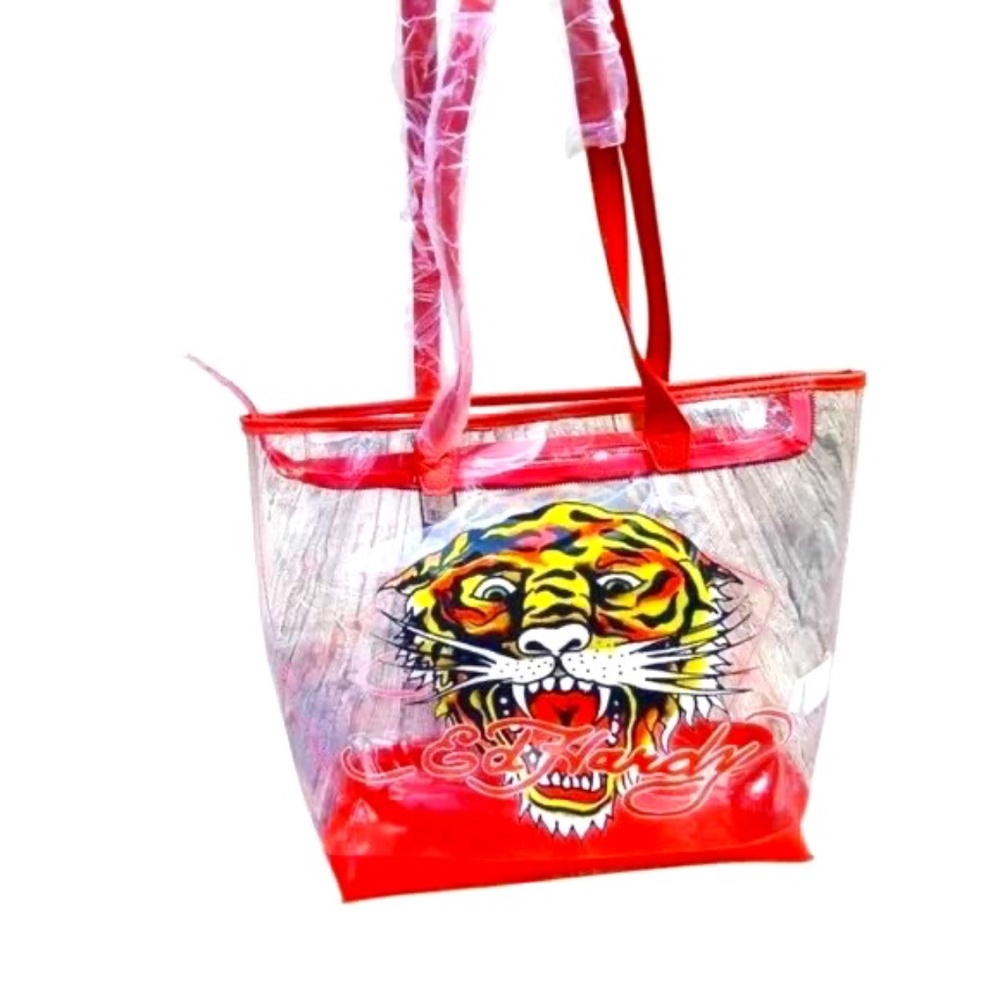 Ed Hardy Iconic Tiger Tote Clear
